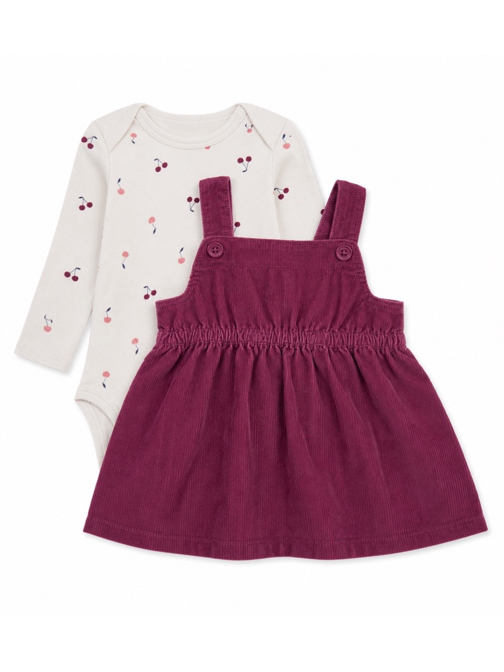 Carters Baby Girl 2-Piece Cherries Bodysuit & Skirtall Dress Outfit Set Size 6M